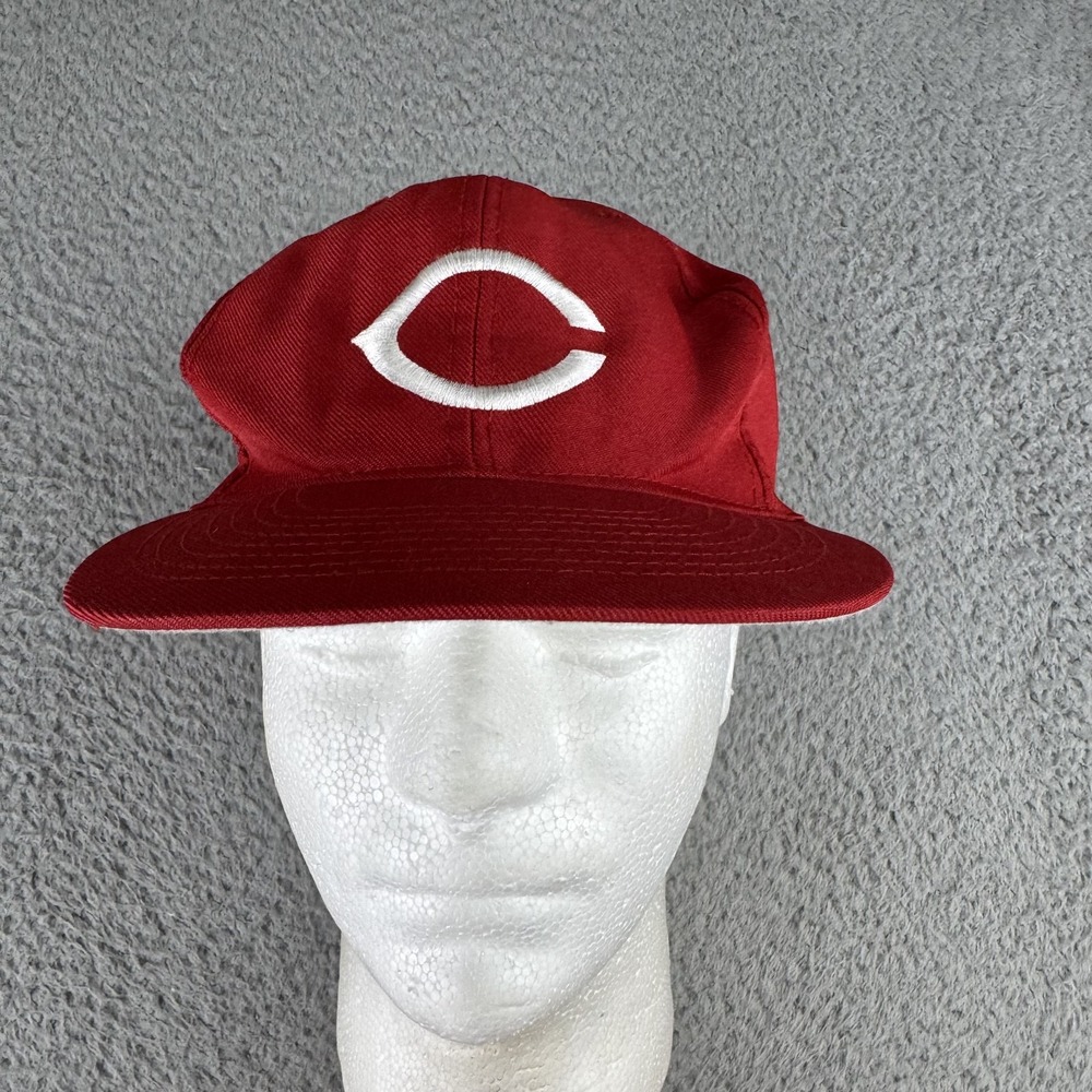 Vintage Cincinnati‎ Reds Hat Cap Snap Back Red White MLB Baseball Mens 90s